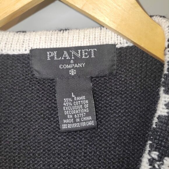 VTG Planet & Co Women's Sweater Vest Large Christmas Holiday Dog Scottie Westie - Picture 5 of 5